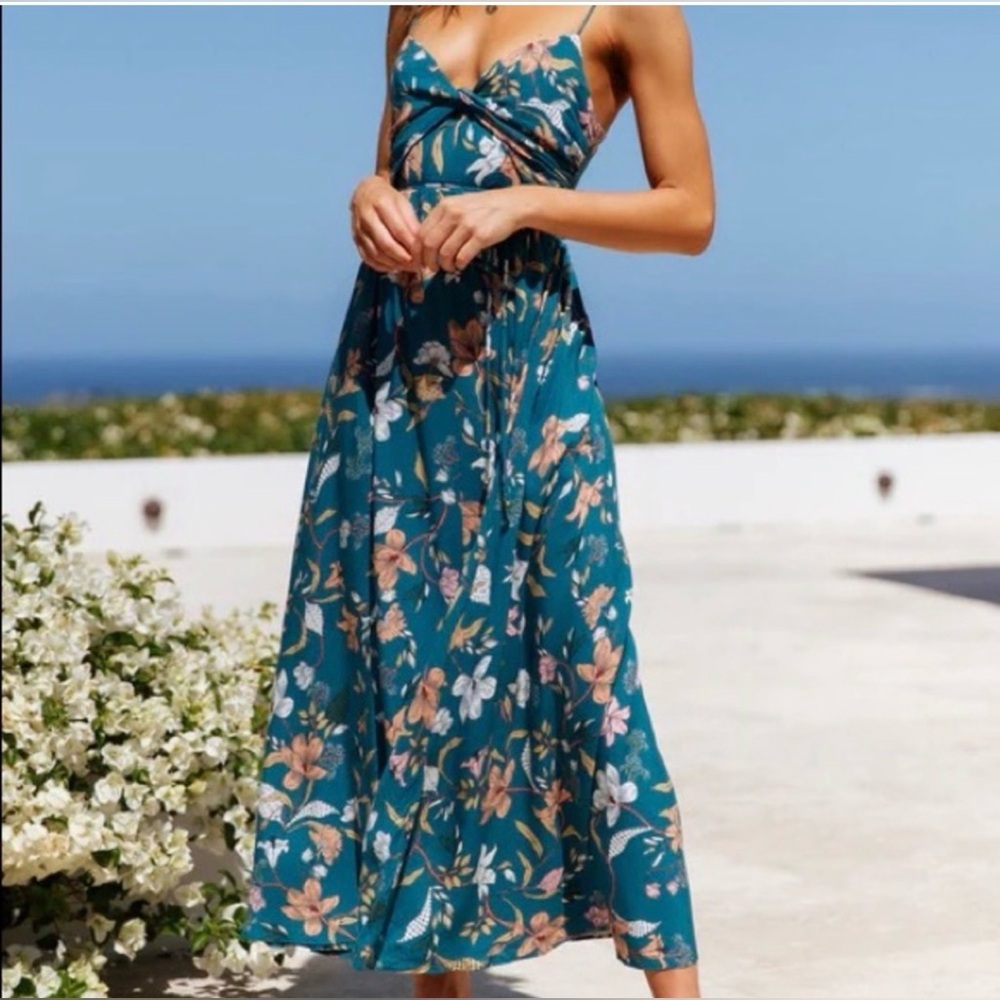 Hello Molly Lady Like You MIDI Dress In Teal - Picture 4 of 6